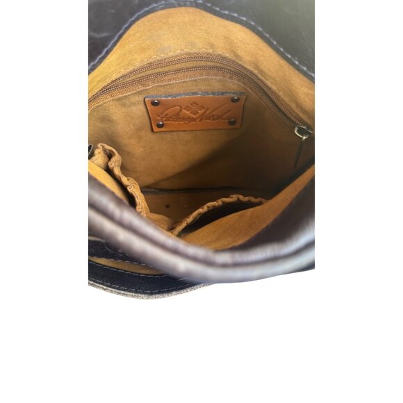 Patricia Nash Francesca Leather  Dark Brown Crossbody Bag Tooled Embossed - Picture 7 of 15
